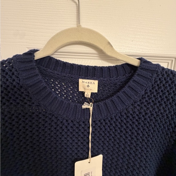 Marea SARA SHORT SLEEVE SWEATER - NAVY - Picture 5 of 6